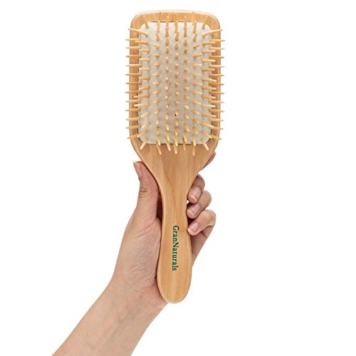 Wooden Bristle Paddle Hair Brush | Length 10.25" Width 3.5"
