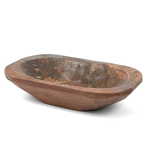 Wooden Dough Bowl for Decor - Small, Brown