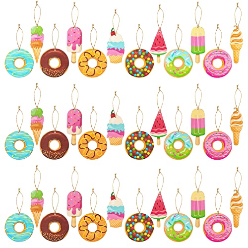 Wooden Ice Cream Donut Hanging Ornaments