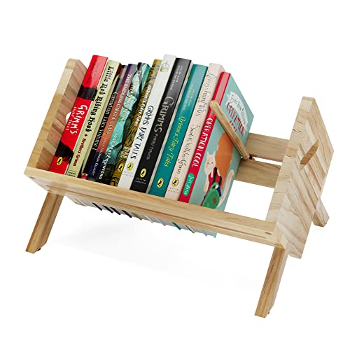 Wooden Kids' Book Caddy with Adjustable Divider