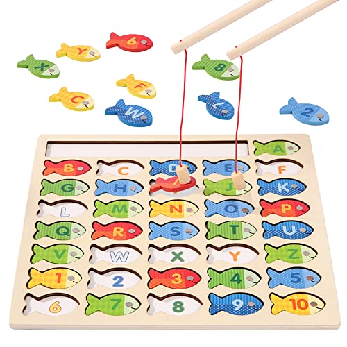 Wooden Magnetic Fishing Game for Toddlers