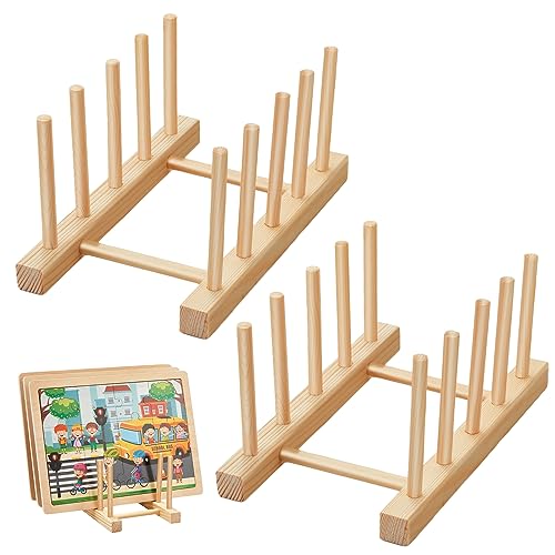 Wooden Puzzle Display Stand Jigsaw Puzzle Holder Rack