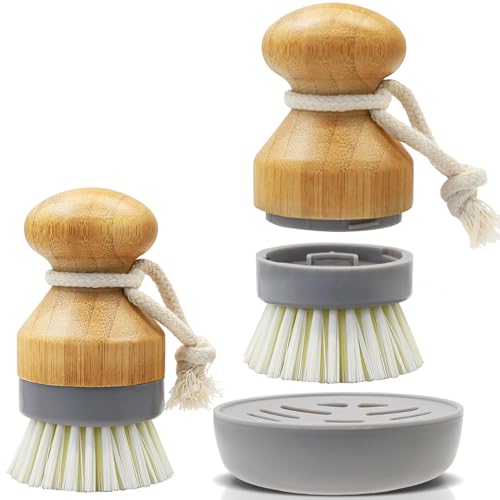 Wooden Replaceable Cleaning Scrub Brushes Set