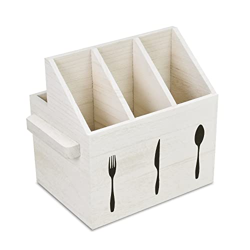 Wooden Silverware Holder with Divided Slots