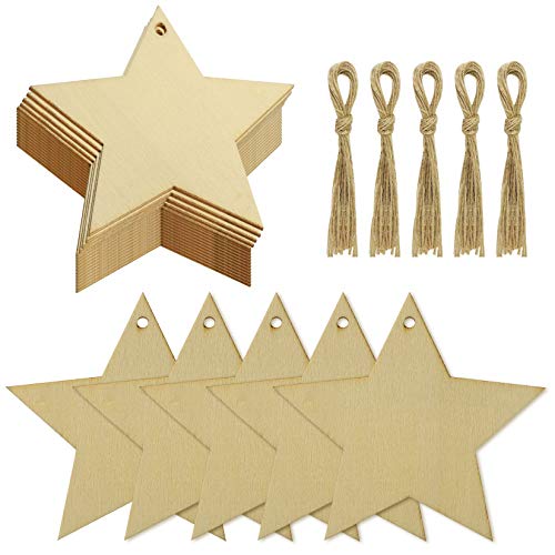 Wooden Star Cutouts for Christmas Crafts