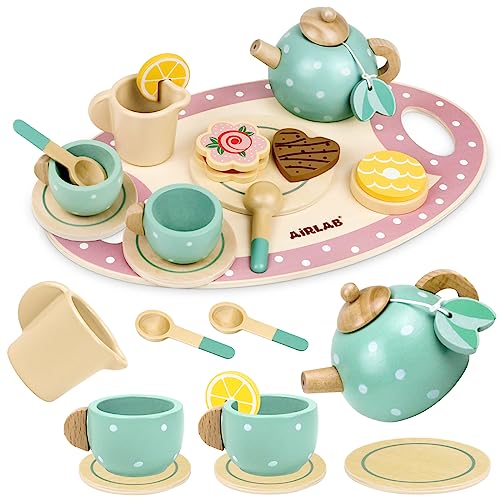Wooden Tea Set for Little Girls