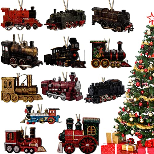 Wooden Train Christmas Ornaments for Festive Decor