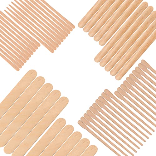 50pcs Wooden Wax Sticks - For Body Legs Face And Small Medium Large Sizes  Eyebrow Waxing Applicator Spatulas For Hair Removal Or Wood Craft Sticks  Wood Wax Spatula Applicator, Body Hair Removal
