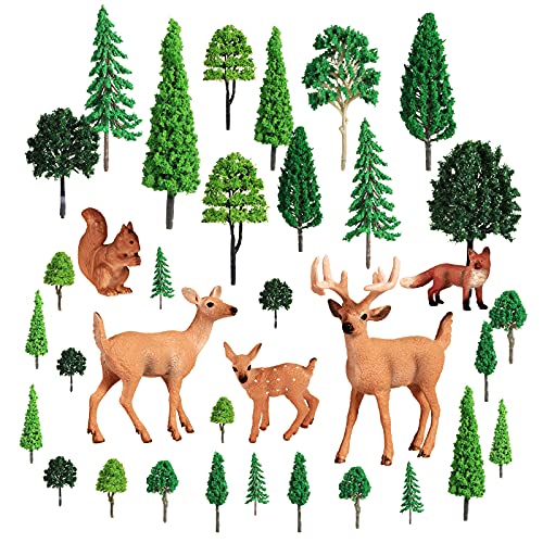 Woodland Animals Figures Model Trees Kit