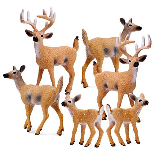 Woodland Deer Figurines Cake Toppers Set of 6