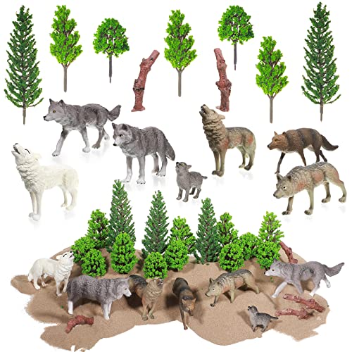 Woodland Wolf Figurines Toys