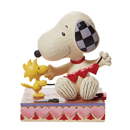 Woodstock and Snoopy Heart Garland Figurine