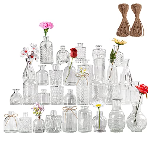 Wookgreat Vintage Glass Bud Vase Set