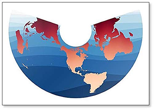 World Map Albers Equal-area Conic Projection.23 Fridge Magnet
