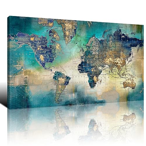 World Map Canvas Prints Wall Art