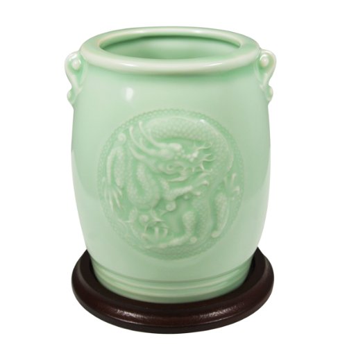 Wrapables Gifts & Décor 4.5 Inch Chinese Dragon & Phoenix Ceramic Vase