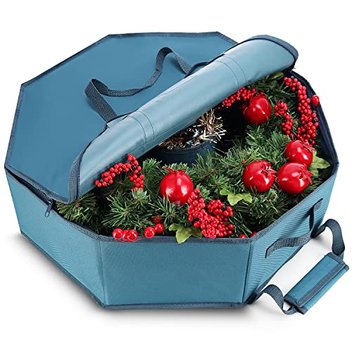 Wreath Storage Container - Hard Shell Christmas Wreath Storage Bag