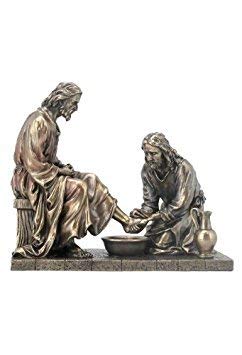 WU Unicorn Studios Jesus Washing His Disciple's Feet Statue Sculpture (Bronze)