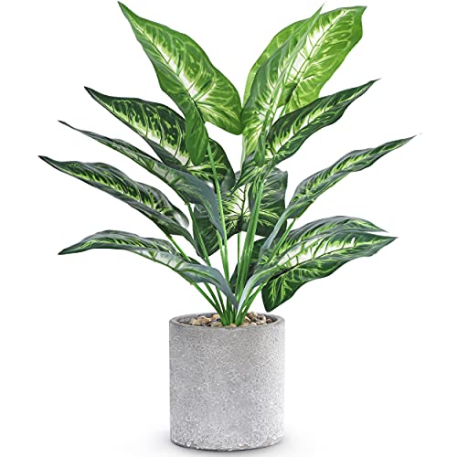 WUKOKU 16" Small Fake Plants Artificial Potted Faux Plants Desk Plant for Home Office Farmhouse Kitchen Shelf Indoor Decor