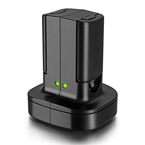 Xbox 360 Wireless Controller Rechargeable Battery Kit with Dual Charging Station Dock Charger Stand Base