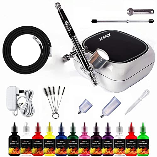 XDOVET Airbrush Kit with Compressor and Paint Set