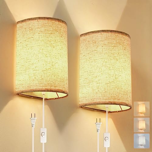 XIEYOR Plug in Wall Sconce Set