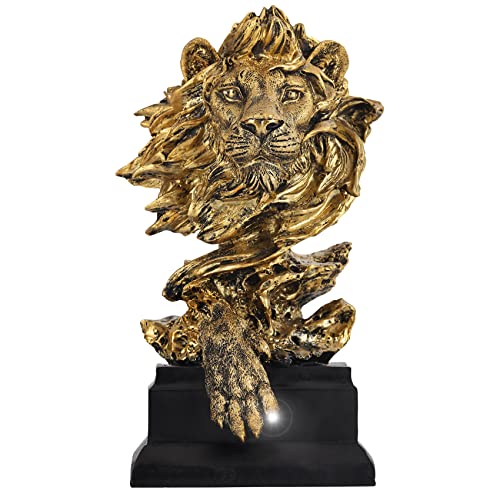 XINGYAN Majestic Lion Head Sculpture - Regal Home and Office Decor