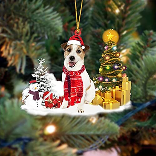 Xmas Decorations Tree,Lovely Dogs Christmas Ornament,Cute Tree Ornaments,Santa Elk Ornament for Chrismas Happy New Year Festival Decor (Christmas Dog Ornament, Jack Russell Terrier)