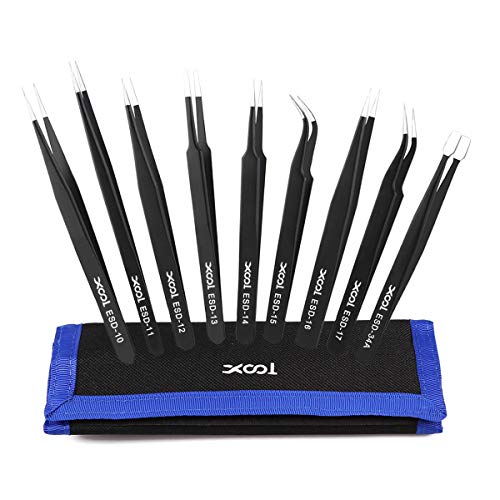 XOOL 9 PCS ESD Tweezers Set