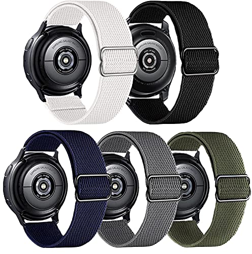 XRHWW 5 Pack 20mm Stretchy Nylon Loop Watch Bands