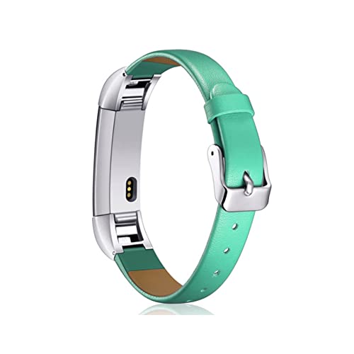 XUETING Xting Store Genuine Leather Strap Compatible with Fitbit Alta/Alta HR Watch Band Watch Strap Replacement Strap (Band Color : Teal Green)