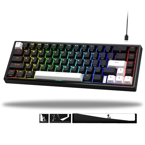 XVX 60% Gasket Mounted Gaming Keyboard - Black and White