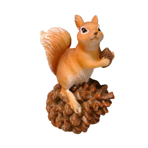 XYMYNB Cute Resin Squirrel Sculpture, Garden Decor Simulation Squirrel Statue, Decorative Garden Sculptures for Outdoor Tree