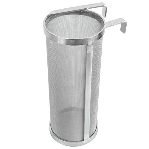 YaeBrew 4 X 10 Inch Hop Spider 300 Micron Mesh Stainless Steel Hop Filter Strainer Hopper for Home Brewing Beer Tea Kettle (4"X10")