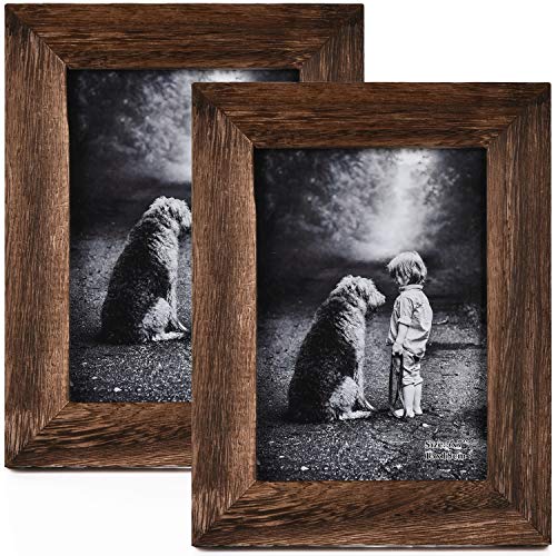 Yaetm-5x7 Natural Solid Wood Photo Frame Display (2 pack)