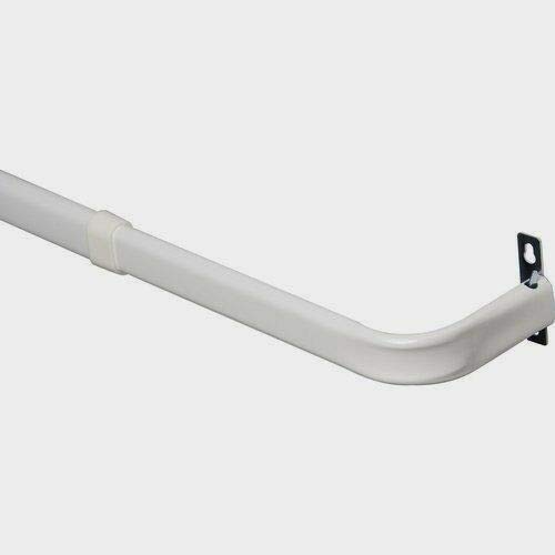 Yafa Home Fashion Heavy Duty Single Standard White Adjustable Curtain Rod Hardware Included (28"-48")