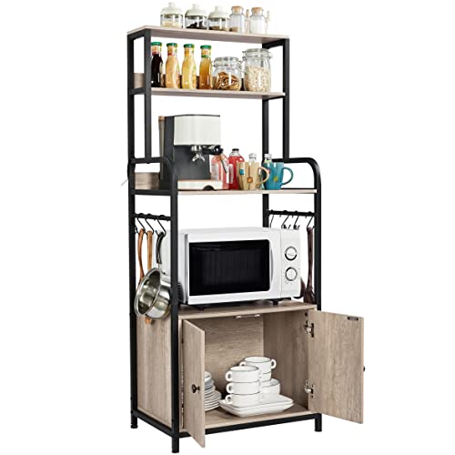 Yaheetech Kitchen Bakers Rack with Storage Cabinet and Hutch