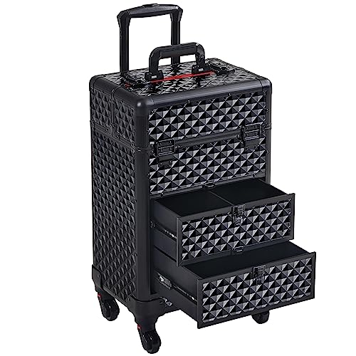 Yaheetech Makeup Train Case with Drawers