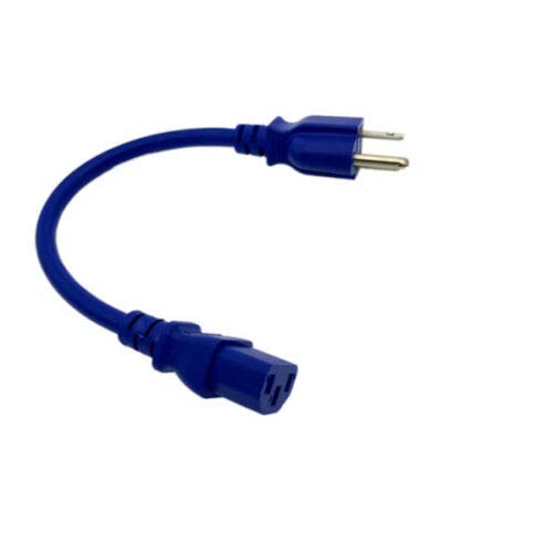 yan Blue 1 FT Computer Power Supply AC Cord Cable Wire for HP DELL ACER Desktop PC