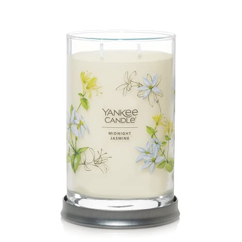Yankee Candle Midnight Jasmine Scented, Signature 20oz Large Tumbler 2-Wick Candle, Over 60 Hours of Burn Time