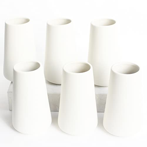 YANLING 6 Pack White Ceramic Vases