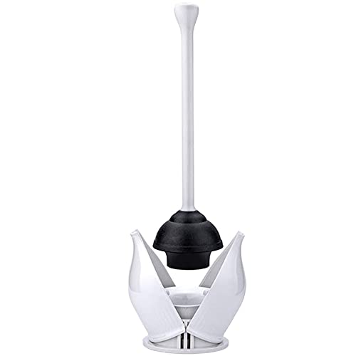 YANXUS Hideaway Toilet Plunger with Caddy - White