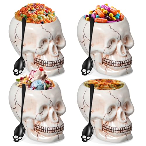 Yaomiao Halloween Skull Bowl and Spoon Set