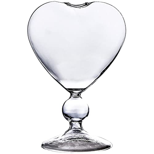 Yardwe Heart Shaped Glass Vase Flower Container