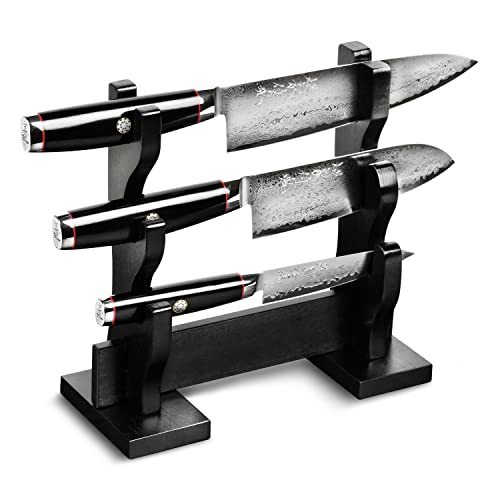 Yaxell Ypsilon SG2 Knife Set - Premium 3 Piece Set with Katana Stand