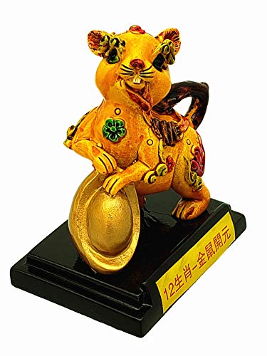 Year of 2020 Feng Shui Chinese Zodiac Mouse/Rat Figurine Statue Decorative Ornament (Rat)