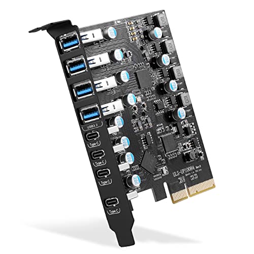 YEELIYA USB PCIe Card - 8-Ports Expansion Card for Desktop PCs