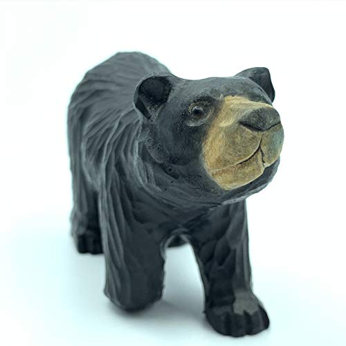 YEEYAYA Black Bear Wood Sculpture