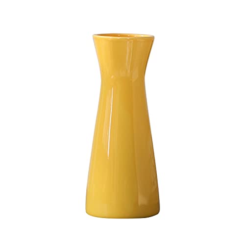 Yellow Ceramic Vase for Flowers
