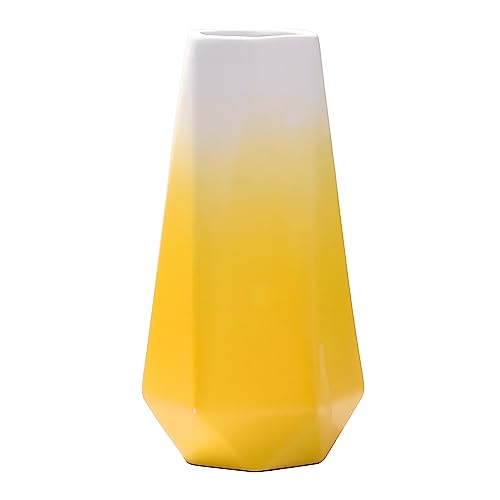 Yellow Ceramic Vase for Minimalist Modern Home Decoration